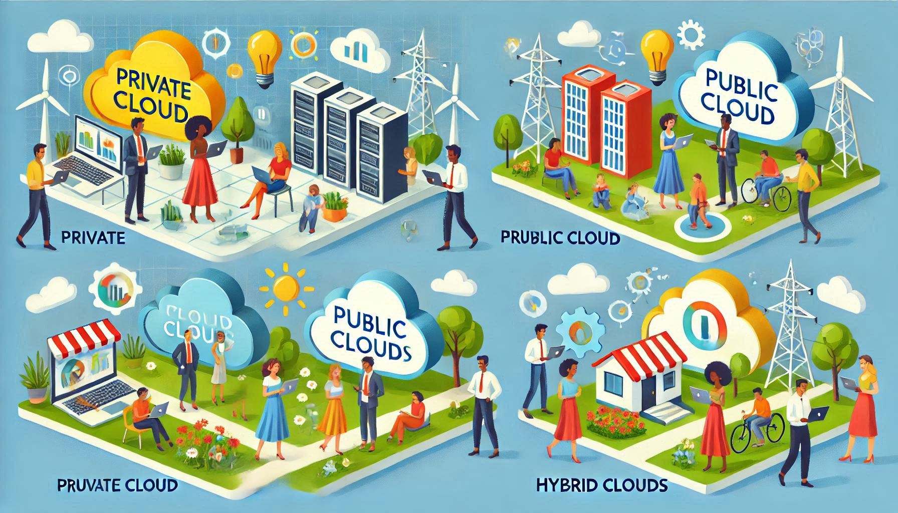 different Private Public and Hybrid Cloud